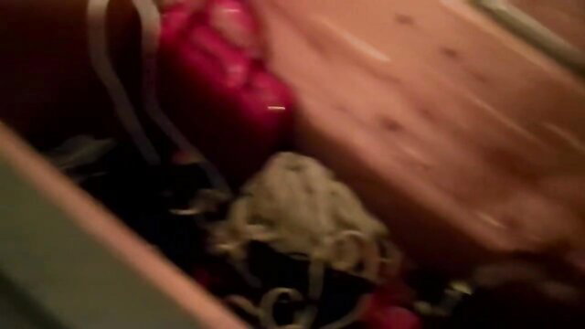 Mature maid bound in drawer with lingerie BDSM tease