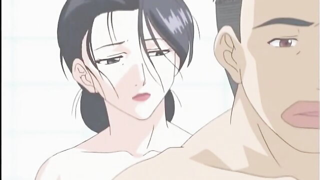 Mitsuko nearly caught cheating on husband in tense hentai scene