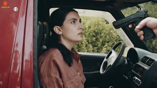 Elena Bikou held at gunpoint in car, bound gagged BDSM peril