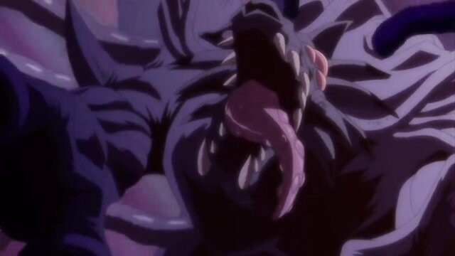 Elena hentai monster tentacle beast fellatio closeup