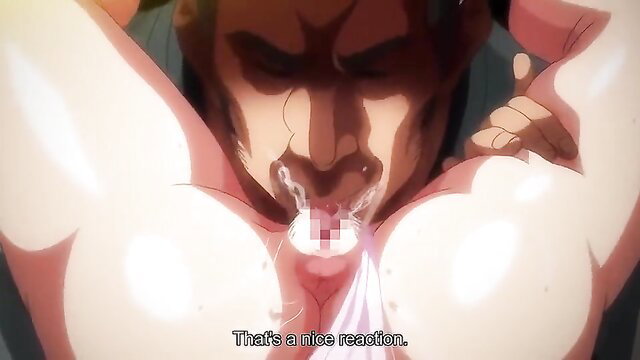 Hentai vixen with massive tits smothering man's face in steamy adult scene