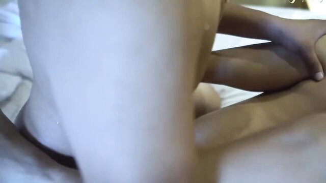 Ebony stepsis masturbates seductively after watching bro's black porn