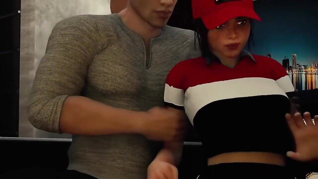 Ellie Williams hentai pizza delivery fucked by muscular guy in red cap