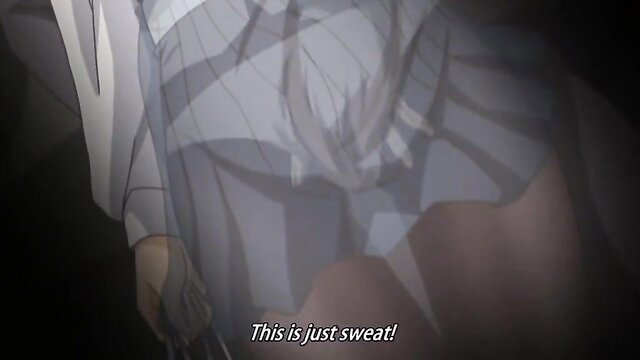 Hentai girl in sweaty sheer uniform, closeup thighs and ass tease