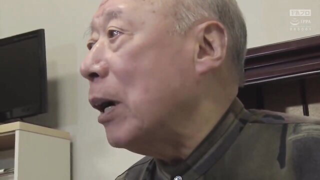 Elderly Japanese man in JAV aunt taboo scene with father-in-law