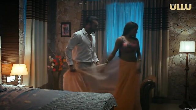 Indian couple foreplay in sheer saree, Ishqiyapa 2022 Ullu hot scene