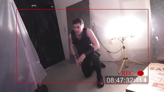 Muscular guy in tank top kneels in BDSM teaser for 3 vs 1 Wonder Woman XXX