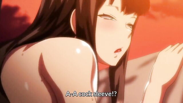 Yarichin Kateikyoushi hentai girl shocked as cock sleeve, big tits sideboob