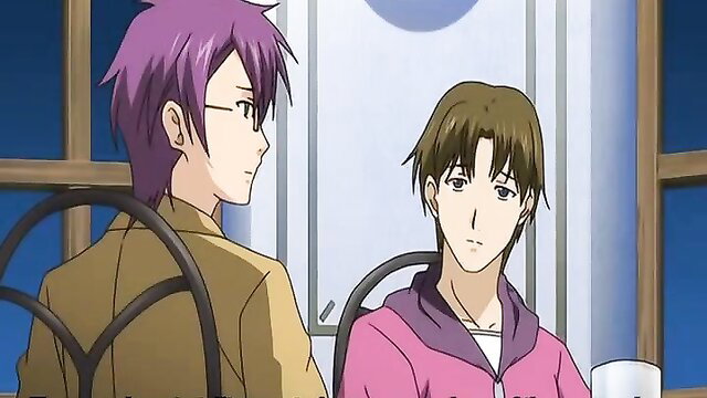 Two cute anime boys in intimate hentai scene from Free Discipline Zero