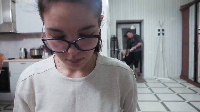 Chloroformed brunette in glasses chloroformed by roommate in BDSM scene