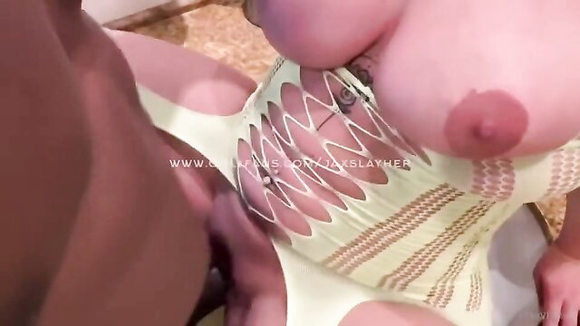 Chubby mature milf with huge tits fucked by black dick