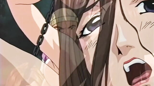 Hentai queen in chains screams as man grabs from behind, Joou-sama wa M Dorei