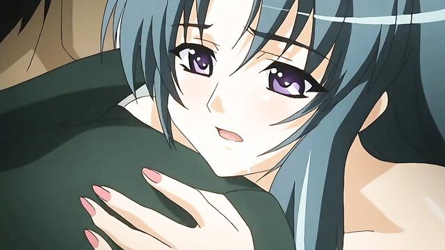 anime girl hugging someone