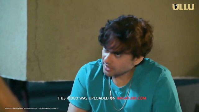 Handsome Indian guy in tight cyan tee, curly hair, Ullu milf teaser