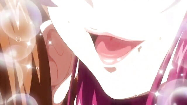 Anime hentai futa babe with open mouth and glossy lips closeup