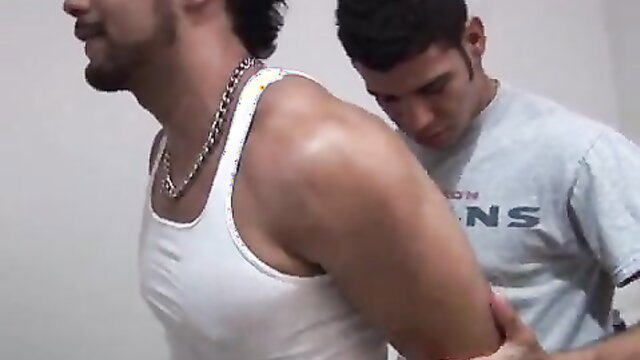 Lucas Fox and Guilherme Bang muscular Brazilian hunks embracing intimately