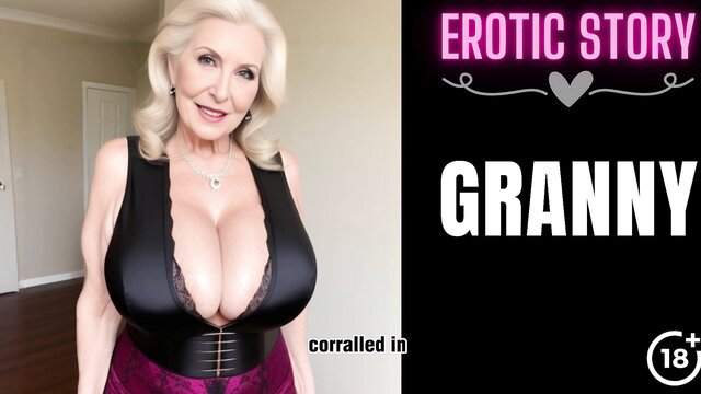 Busty blonde granny in black lace lingerie cleavage erotic story