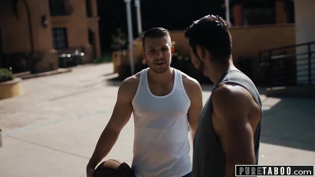 Muscular studs with basketball talk threesome with Sheena Ryder