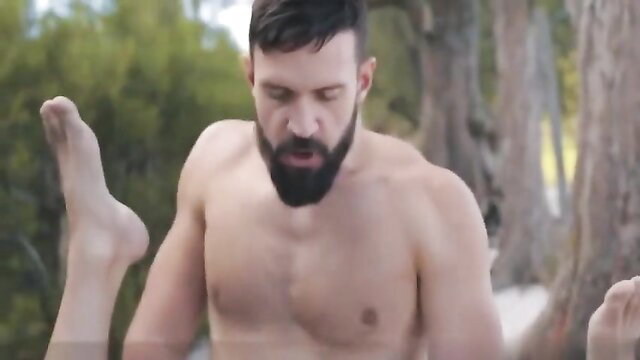 Tino Cortez nude muscular body flexing feet up in gay porn thumbnail