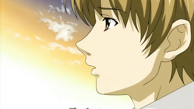 Anime hentai guy profile view sunset sky, Gibo No Toiki ep 2