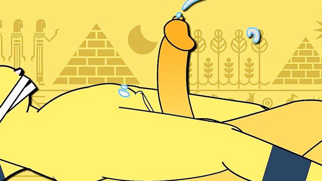 Ankha hentai parody riding orange dildo in Egyptian temple scene