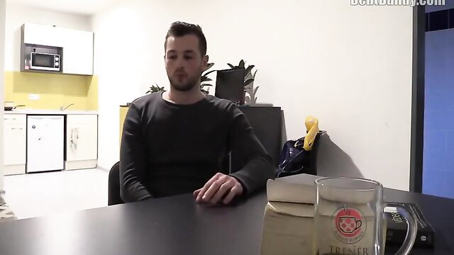 Hairy straight guy's exposed ass in POV gay anal scene