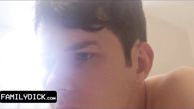 Dale Savage, a teen boy, looking into the camera, shirtless.