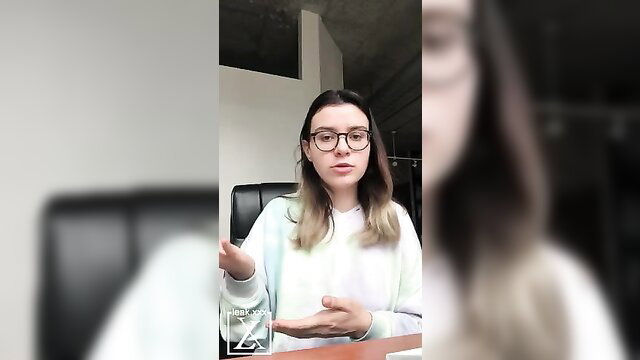 Glizzy Gladiator in leaked OnlyFans stream, glasses blonde talking closeup