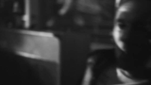 Blurry black & white Arctic Monkeys Arabella video thumbnail with shadowy nude figure