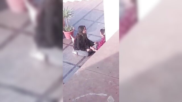Indian GF kneels in public giving blowjob caught on cam