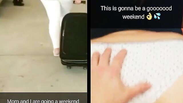 Hot MILF in tight white pants grabs ass, ready for mommy vacation fuck weekend