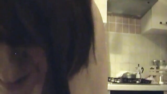 Elderly Italian granny 84yo anal fucked in kitchen closeup