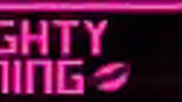 Naughty Flirty pink neon text kiss on black, sexy adult video thumbnail