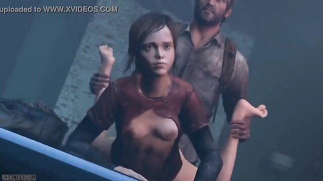 Ellie fucked hard on pool table by Joel in The Last of Us parody