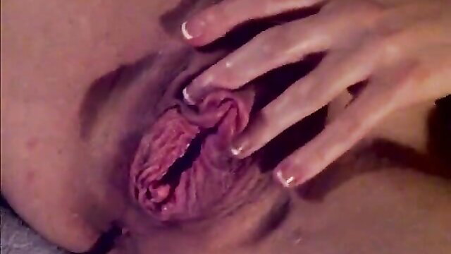 Closeup of enormously pumped big pussy gaped wide open