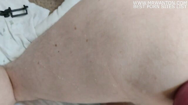 Hot femdom babe fucked BF with huge buttplug in ass, big butt visible