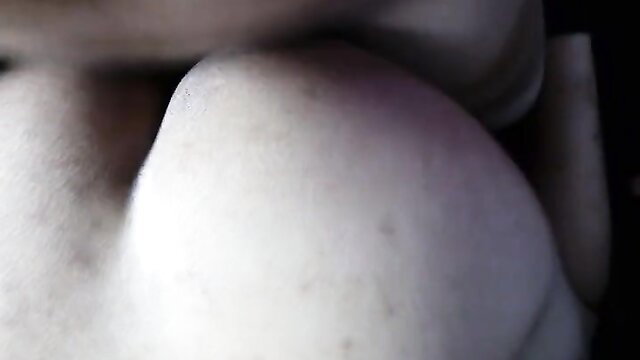 Blurry closeup of pale woman's huge ass in doggy pose from Doggy Ustazah