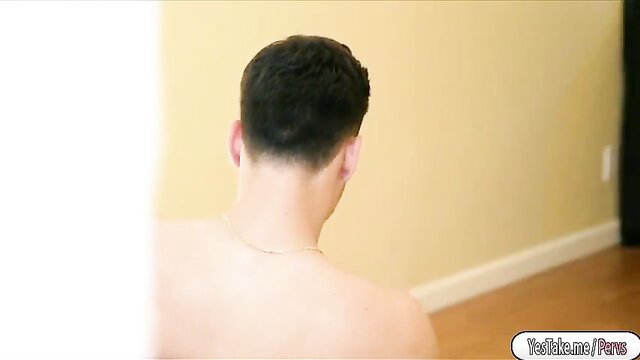 Makenna Blue's sexy back view nude, necklace detail