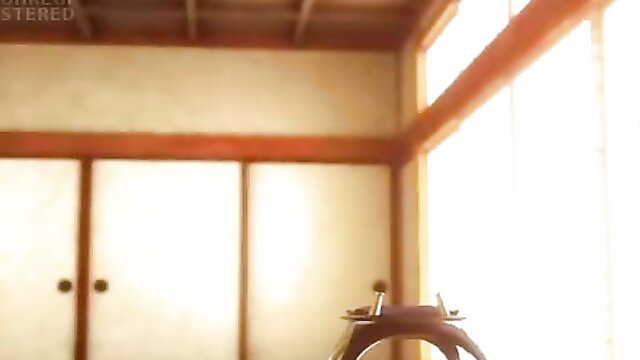 Yuffie in traditional Japanese room with red bondage stand