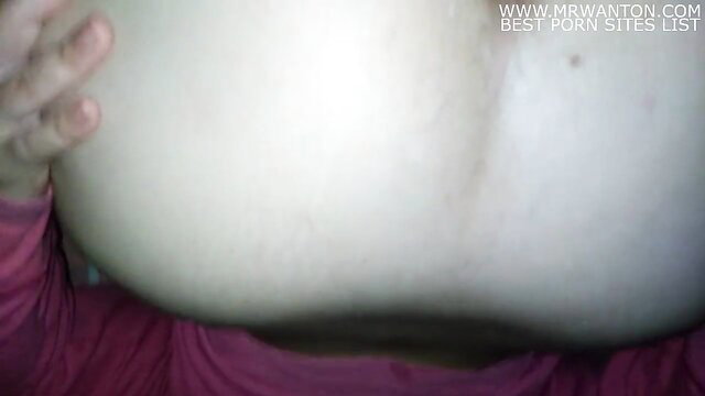 BBW MILF closeup of huge pale belly and ass in anal sex thumbnail