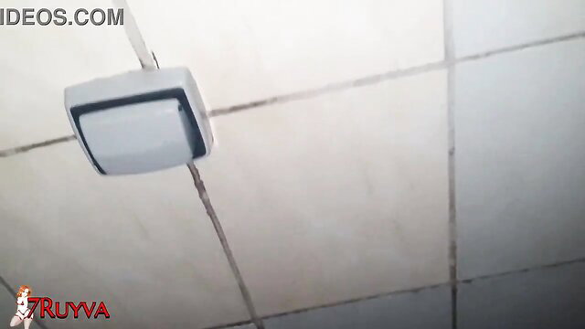 Woman at party without panties, ceiling view of risky exposure thrill