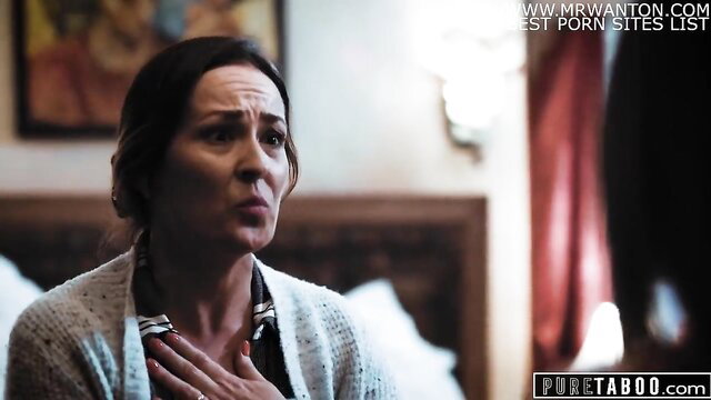 Kyler Quinn with brunette stepmom in tense Pure Taboo threesome scene