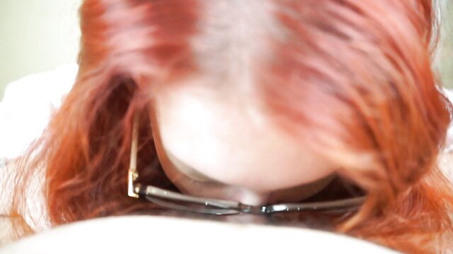 Kate Utopia redhead nerd girl POV blowjob with glasses