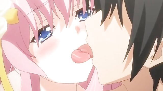 Pink-haired anime imouto tongue kisses brother in Imouto Paradise 2 hentai