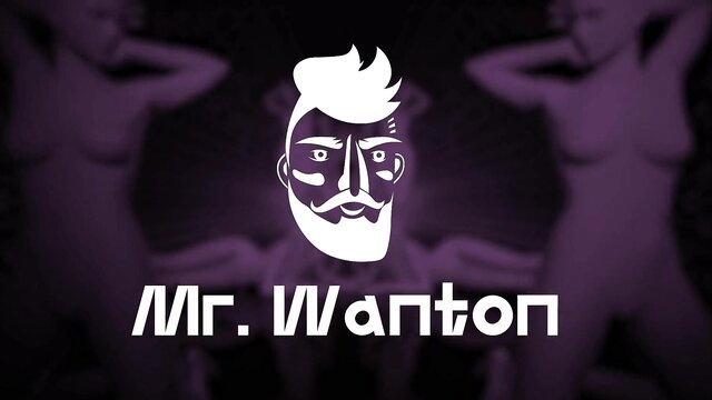 Mr. Wanton logo with silhouettes of bearded man and sexy women