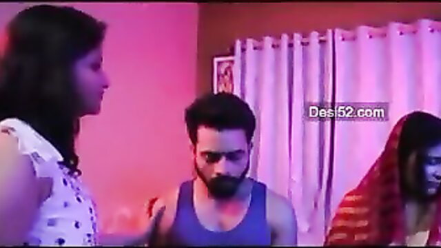 Indian daughter shares mom with husband in hot threesome