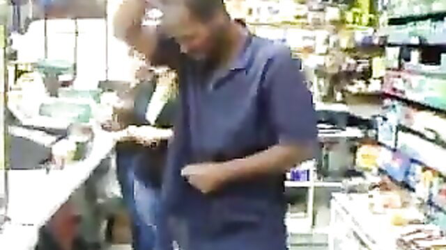 Arab man in store grabs woman from behind in amateur Arabic porn