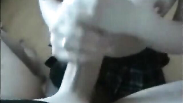 Amateur white girl giving intense tugjob to huge cock closeup