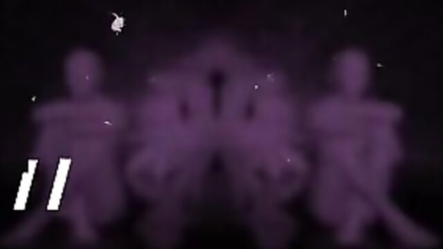 Ghostly purple silhouettes of three figures dancing in eerie adult video thumbnail