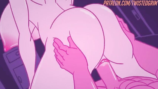 Emi bent over with Jaco grabbing huge pale ass in explicit sex scene